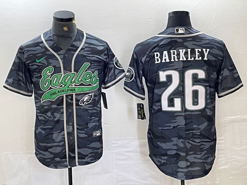 Men Philadelphia Eagles #26 Barkley Camo 2024 Nike Co branded NFL Jersey style 1
